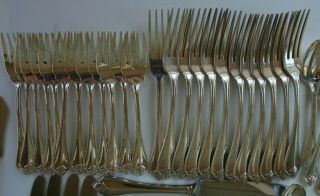 Rogers Oneida King James Silverplate Flatware 64 pc Complete Service for 12, 4