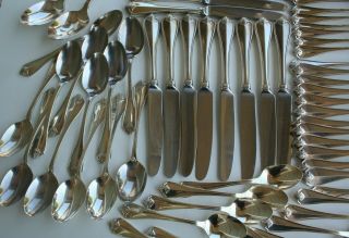 Rogers Oneida King James Silverplate Flatware 64 pc Complete Service for 12, 6