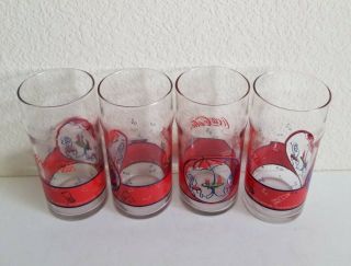 Coca Cola Coke French Bistro Cafe Umbrella Vintage Drinking Glass Set of 4 5