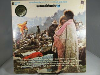 1970 Woodstock 3 Record Set Sd3 - 500 Cotillion Recordsl Lp Album Vg,  Co Vg/vg,