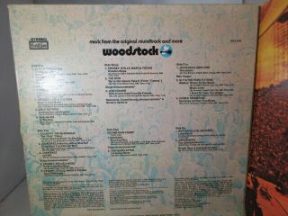 1970 Woodstock 3 Record Set SD3 - 500 Cotillion Recordsl LP Album VG,  co VG/VG, 4