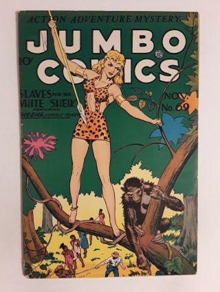 Jumbo Comics 69 (vg,  4.  5) 1944 Golden Age Sheena The Jungle Queen Appearance