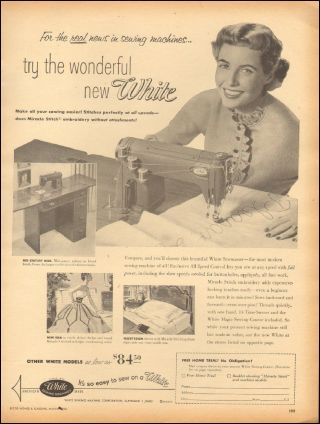 1953 Vintage Ad For White Sewing Machine Retro Fashion Thread Photo (021718)