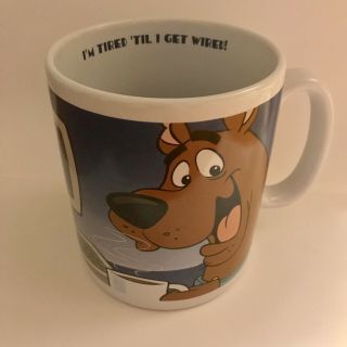 Scooby Doo Oversized Xl Mug / Coffee Cup Warner Bros I’m Tired ‘til I Get Wired
