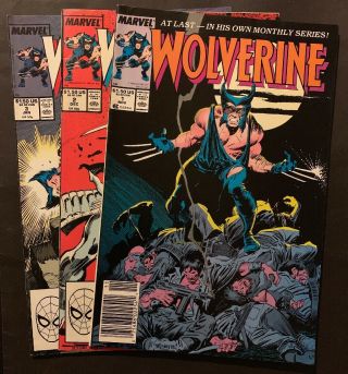 Wolverine (marvel 1988) 1 Newsstand Fn 1st Patch & 2 3 Direct Fn