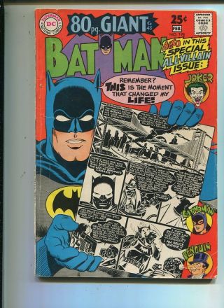 Batman 198 Very Good,  80 Page Giant All Villian Issue Dc Comics Sa