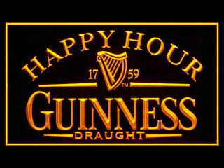 P806y Guinness Draught Beer Happy Hour For Pub Bar Display Light Sign