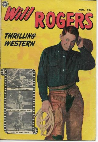 Will Rogers Thrilling Western 2 1950 Golden Age Western Comic Book Vg