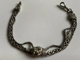 Antique Marker Mark Sterling Silver Albertini Silver Chain/bracelet Lobster Clap