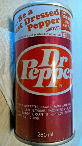 Vintage Dr Pepper Soda Can Push Top Best Dressed Pepper Contest Thrifty 