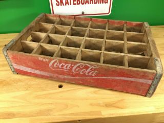Red Coca Cola Wooden Coke Case / Crate - Vtg 14