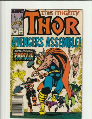 Thor 390 1st Time Steve Rogers Lifts Mjolnir 1988 Newsstand Vf -