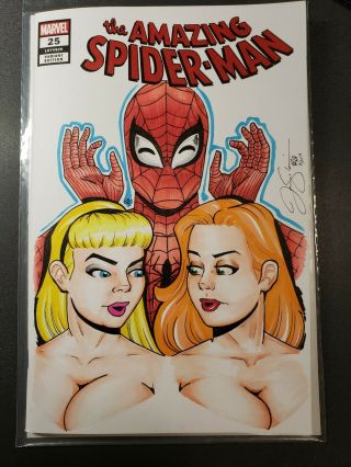 The Spider - Man Art Sketch Cover Mary Jane Gwen Stacy Venom