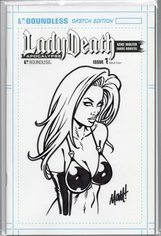 Lady Death Apocalypse 1 Sketch Cover Lovely By Matt Martin 2015 Boundless Nm