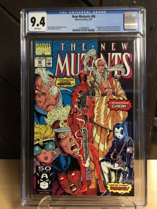 The Mutants 98 Cgc 9.  4 White Pages First Appearance Of Deadpool