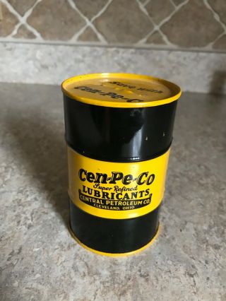 Vintage 1960’s Cen Pe Co Oil Can Bank Yellow & Black