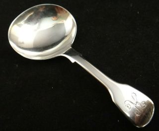 Antique English Geo Iv Sterling Tea Caddy Spoon.  3 ½”,  Fiddle Pattern.  G.  Wintle