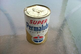 Vintage Standard Oil Company Tin / Metal Can (empty) Permalube Motor Oil