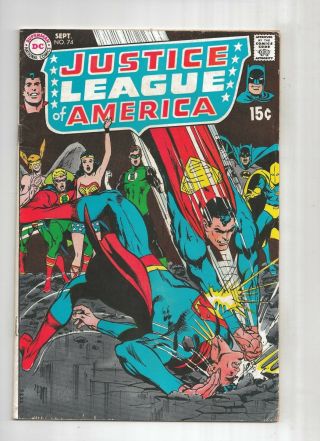 Justice League Of America 74 Neal Adams Cover,  Black Canary Joins Fn 6.  0,  Dc