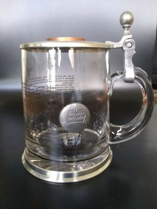 Vintage Molson Beer 1786 - 1986 200th Anniversary Lidded Stein Glass Beer Mug