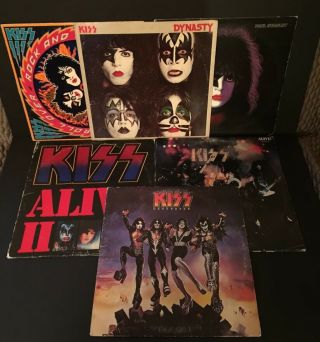 Kiss 6x Album 8 Vinyl Lp Dynasty,  Alive,  Alive Ii,  Destroyer,  Rock And Roll Over