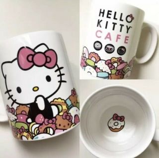 Hello Kitty Cafe Exclusive Ceramic Bow Mug Cup,  14 oz,  W/Reusable Decorative Box 2