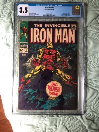 Iron Man 1 Cgc 3.  5 Silver Age Marvel