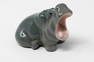Vintage Mini Ceramic Hippo Made In The Former Ussr