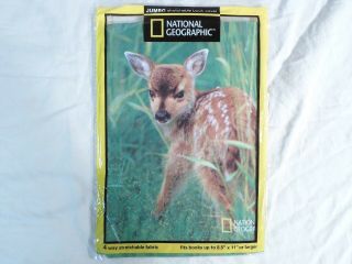 Fabric Book Cover National Geographic Deer Fawn Baby Buck School 8.  5 X 11