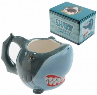 Novelty 3d Shark Shaped Design Coffee Mug Tea Cup In Gift Box
