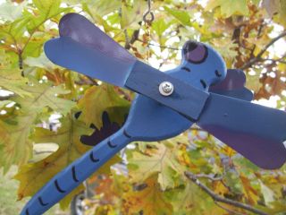Blue Dragonfly Mini Whirligigs Whirligig Windmill Yard Art Hand Made From Wood
