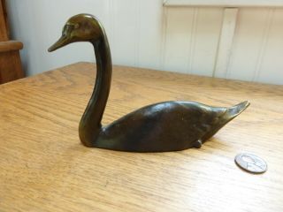 Vintage Metal Brass Swan Figure By Nelles