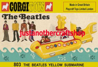 Corgi Toys 803 The Beatles Yellow Submarine 1969 A3 Poster Advert Leaflet Sign