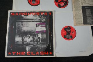 The Clash Sandinista (cbs Uk 1st Press Triple 3 Lp 1980,  Insert),  Shrink.  Ex