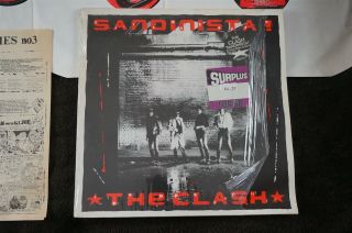 THE CLASH Sandinista (CBS UK 1st Press Triple 3 LP 1980,  Insert),  Shrink.  EX 6