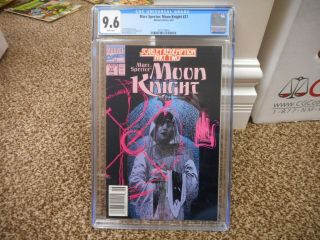 Marc Spector Moon Knight 27 Cgc 9.  6 Newsstand Variant Cover Nm M White Pg Marvel