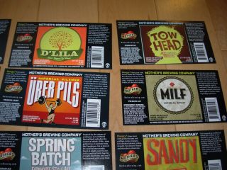 MOTHERS BREWING SET OF 13 LABELS craft beer brewing brewery 4
