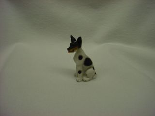 Rat Terrier Dog Hand Painted Figurine Resin Miniature Small Mini Collectible