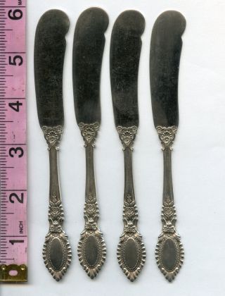 4 Guildhall Flat Butter Knives Sterling Silver 6 Inch Knife By Reed & Barton