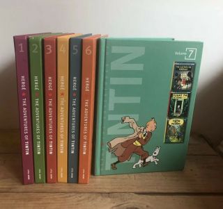 Set Of 7 Books Herge The Adventures Of Tintin Little,  Brown 21 Titles Hardcover