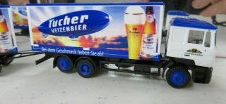 1:87 HO scale GERMAN truck TUCHER weizenbier TANDEM truck TRAILER tucher BEER 2