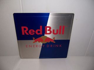 Red Bull Energy Drink Double Sided Metal Advertising Sign 10 " X 10 "