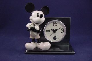 Disney Mickey Mouse Character Resin Clock In Graytone Finish