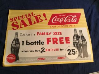 Coca - Cola Store Advertising Poster 20 1/4 X 14 1/2 Inches