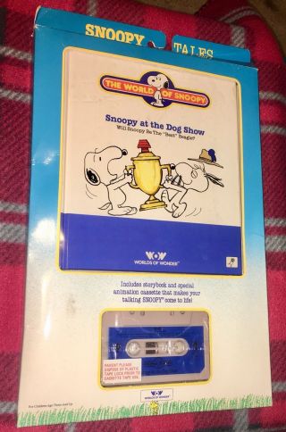 Talking Snoopy 1986 Book & Tape Snoopy At The Dog Show Worlds Of Wonder Vhtf Oop