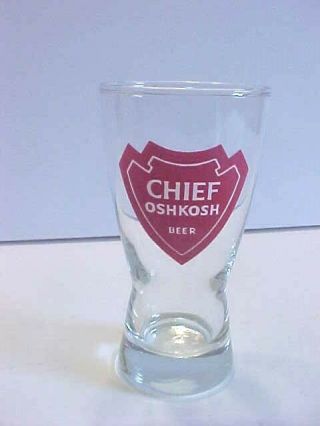 Chief Oshkosh Beer Pilsner Style Beer Glass 5 - 1/2 "