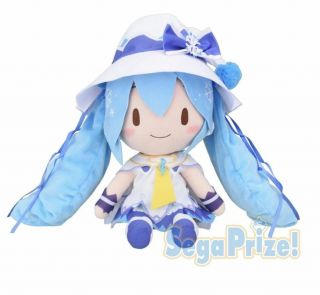 Sega Vocaloid Hatsune Miku Snow 2014 Special Fluffy Plush Doll Toy