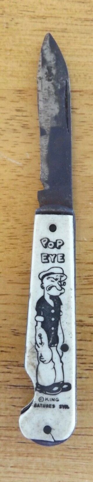 Vintage Popeye The Sailor Novelty Pocket Knife With Clear Image