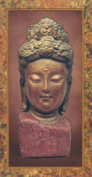 Bust Of Kannon Guanyin Buddhist Deity Figurine Statue Sculpture 5237