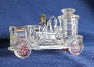 Antique Glass Boiler Fire Truck Candy Container Avor 3/4 O.  Z